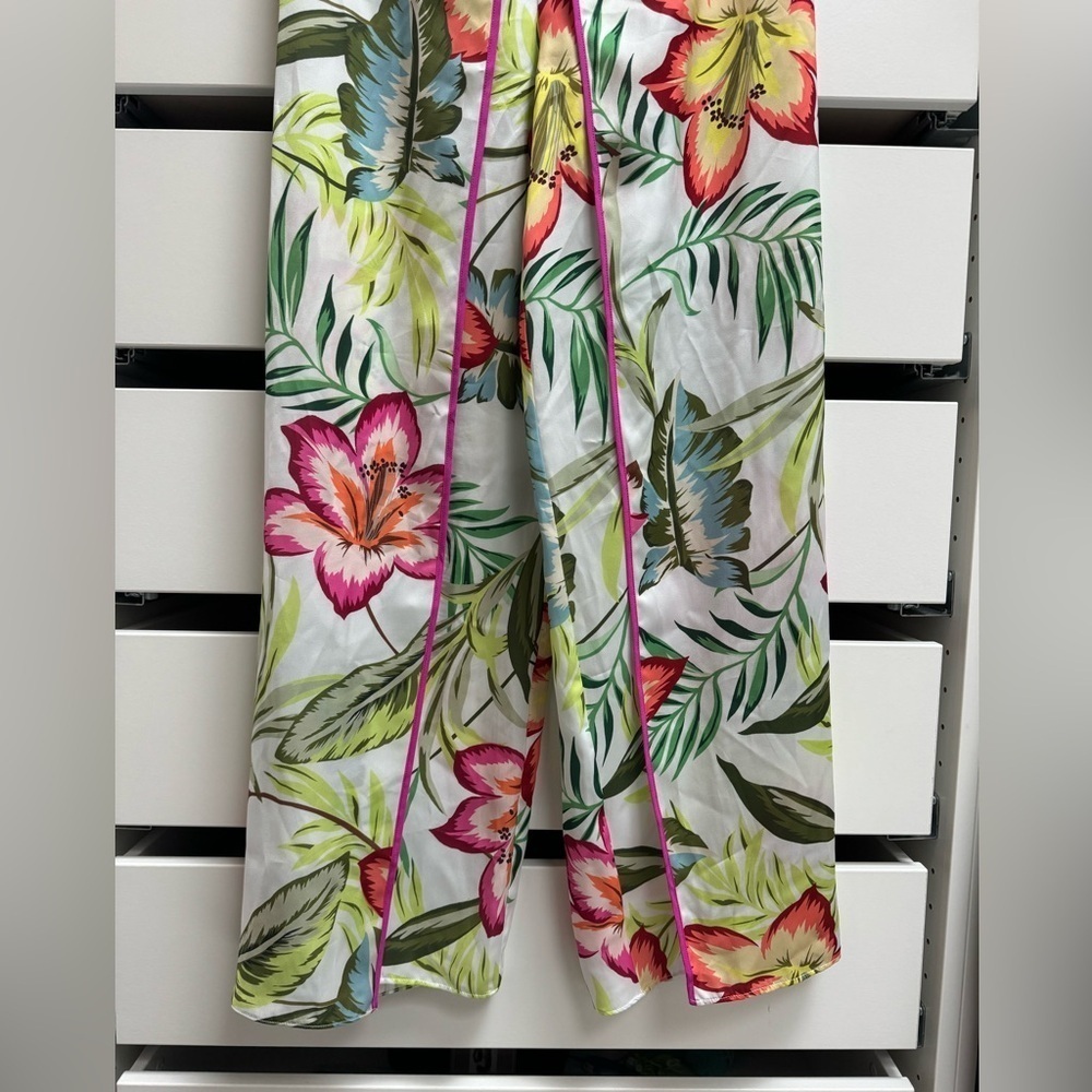 LE SUPERBE Skyline Floral Tie-Front Blouse Foliage Leaf Print 2PC Set Size 6 - Picture 9 of 10
